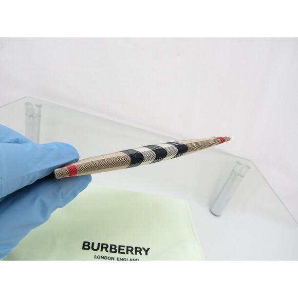 BURBERRY SANDON BEIGE CHECK CANVAS BLACK LEATHER LOGO CARD HOLDER CASE WALLET - Picture 7 of 10